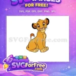 Free Playful Simba Free Sitting Pose The Lion King Free SVG - Instant Download