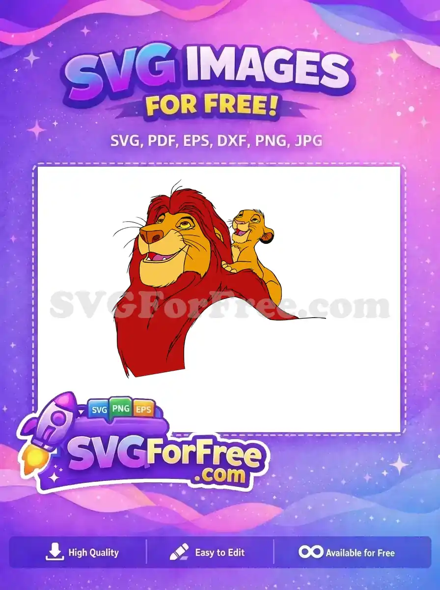 Free Father Son Moment Free Simba Resting The Lion King Free SVG