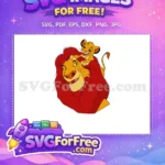 Free Simba atop Mufasa Free Fatherly Love The Lion King Free SVG - Instant Download