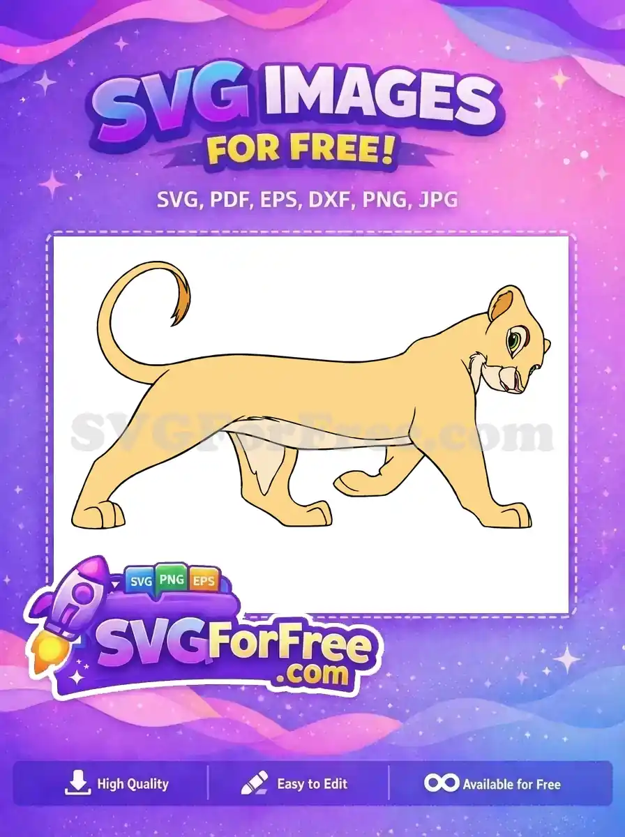 Free Nala Walking Free Green Eyes The Lion King Free SVG 2