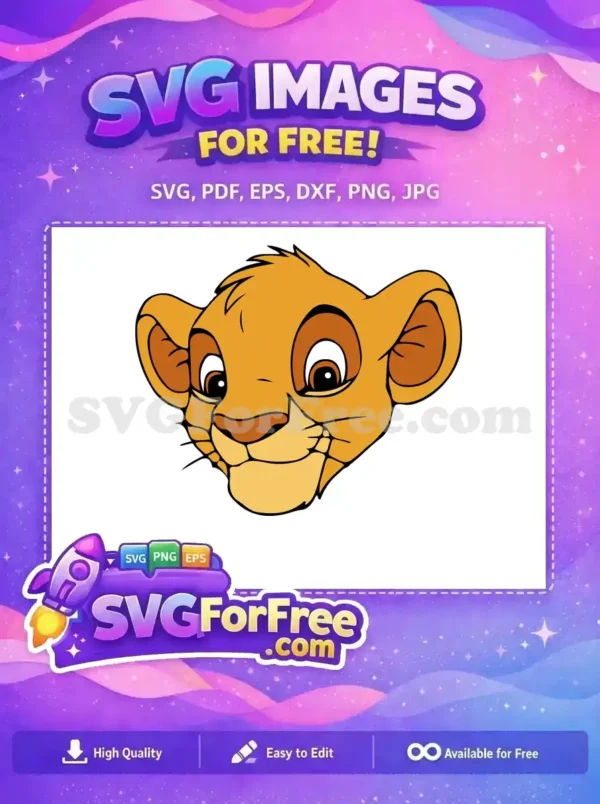 Free Simba Face Free Young Lion King Free SVG