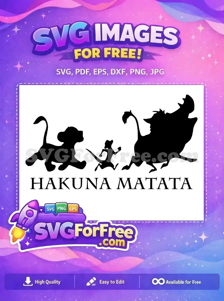 Free Simba Timon Pumbaa Free Silhouette Running Free Lion King SVG