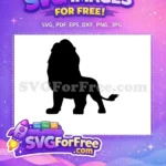Free Simba Silhouette Free Mane Detail The Lion King Free SVG - Instant Download