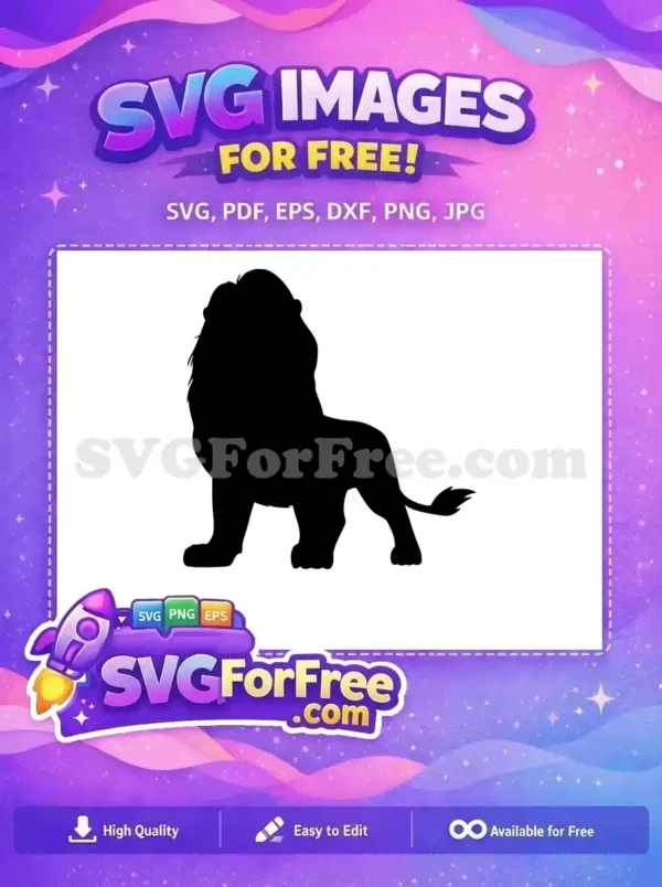 Free Simba Silhouette Free Mane Detail The Lion King Free SVG