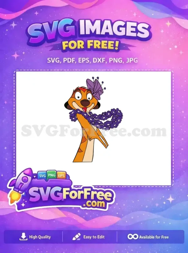 Free Timon Purple Lei Free Flower Hat The Lion King Free SVG Free Timon Purple Lei Free Flower Hat The Lion King Free SVG