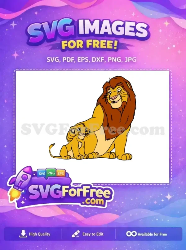 Free Father Son Bonding Free Simba Mufasa The Lion King Free SVG