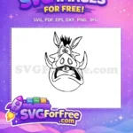Free Surprised Expression Free Black Outline The Lion King Free SVG - Instant Download