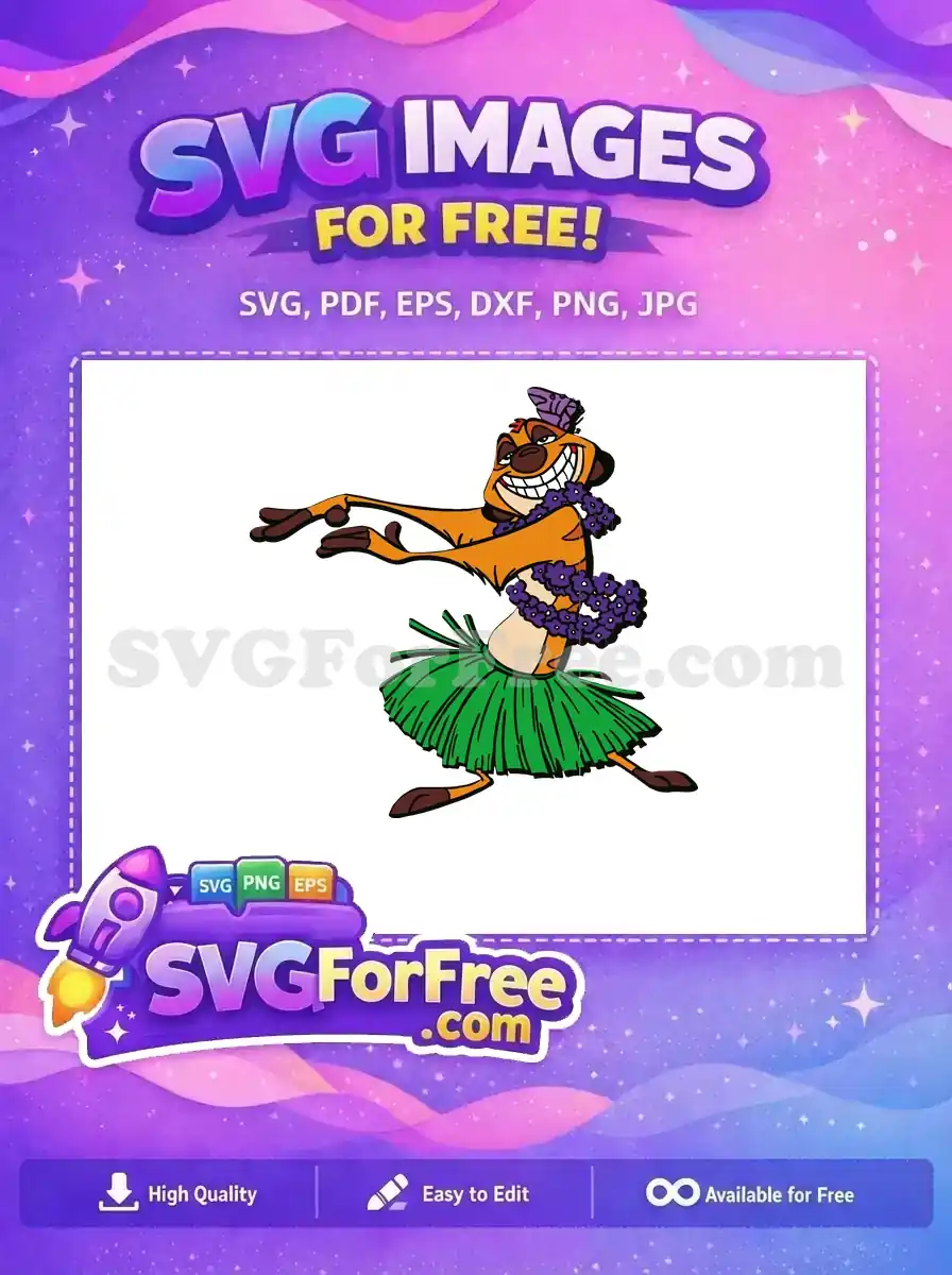 Free Timon Dancing Free Hula Skirt The Lion King Free SVG