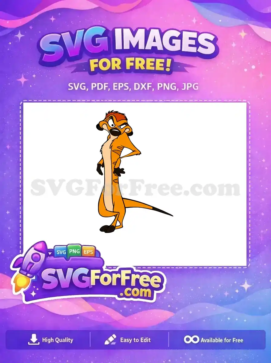 Free Angry Timon Pose Free Orange Meerkat The Lion King Free SVG