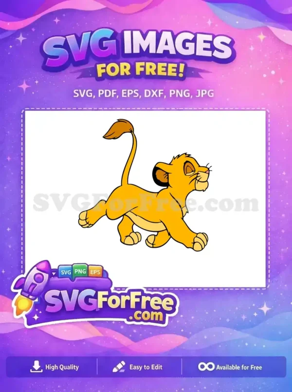Free Running Simba Free Playful Cub The Lion King Free SVG 1