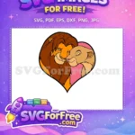 Free Simba Nala Affectionate Free Heart Shape The Lion King Free SVG - Instant Download