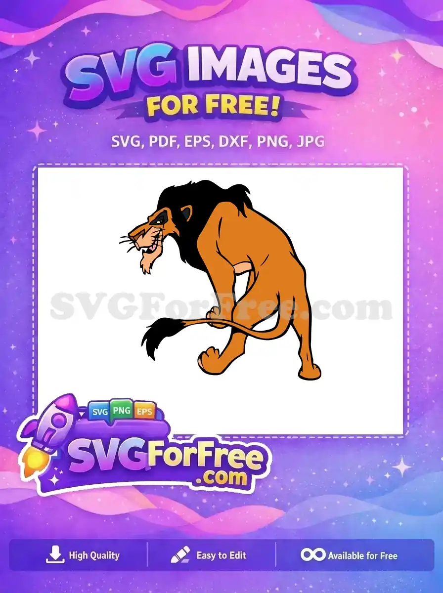 Free Angry Scar Fierce Expression Free Villainous Pose The Lion King Free SVG