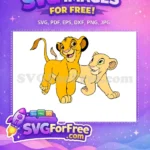 Free Simba Nala Cubs Free Playful Pose The Lion King Free SVG - Instant Download