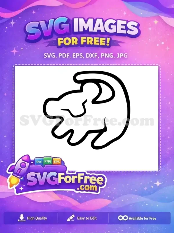 Free Simba Profile Free Minimalist The Lion King Free SVG