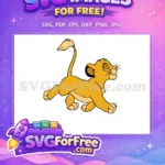 Free Running Simba Cub Free Golden Illustration The Lion King Free SVG - Instant Download