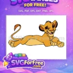 Free Lying Down Free Smiling Simba The Lion King Free SVG - Instant Download