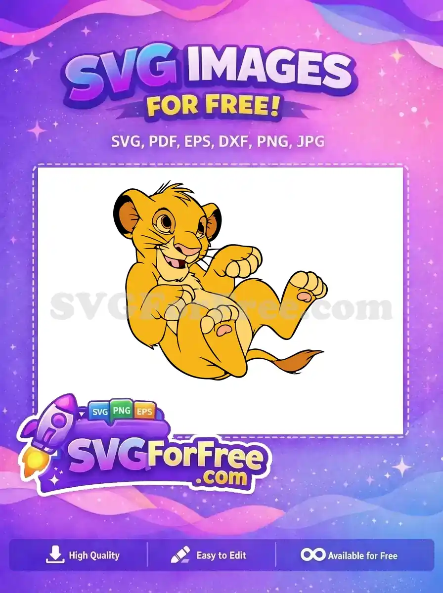 Free Playful Simba Cub Free Happy Expression The Lion King Free SVG