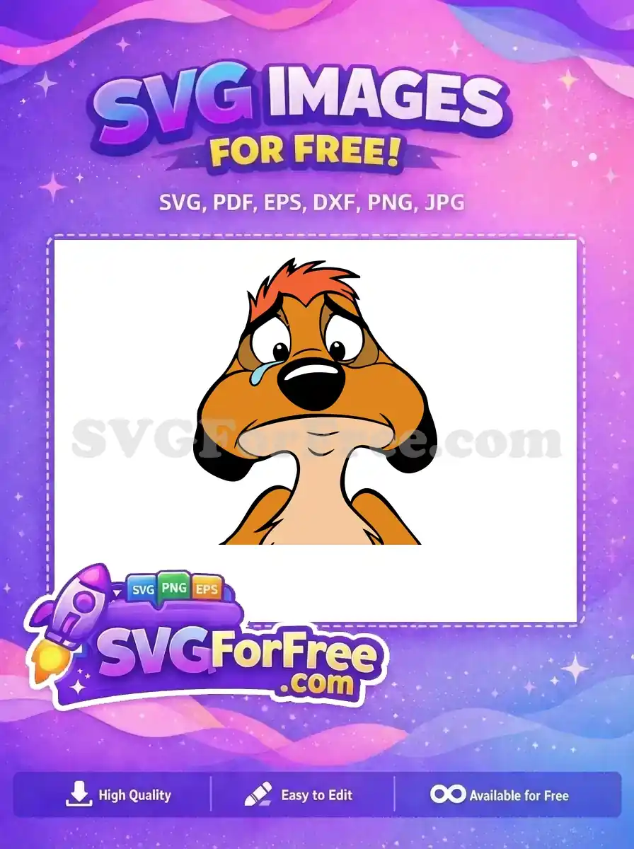 Free Timon Sad Crying Free Orange Fur The Lion King Free SVG