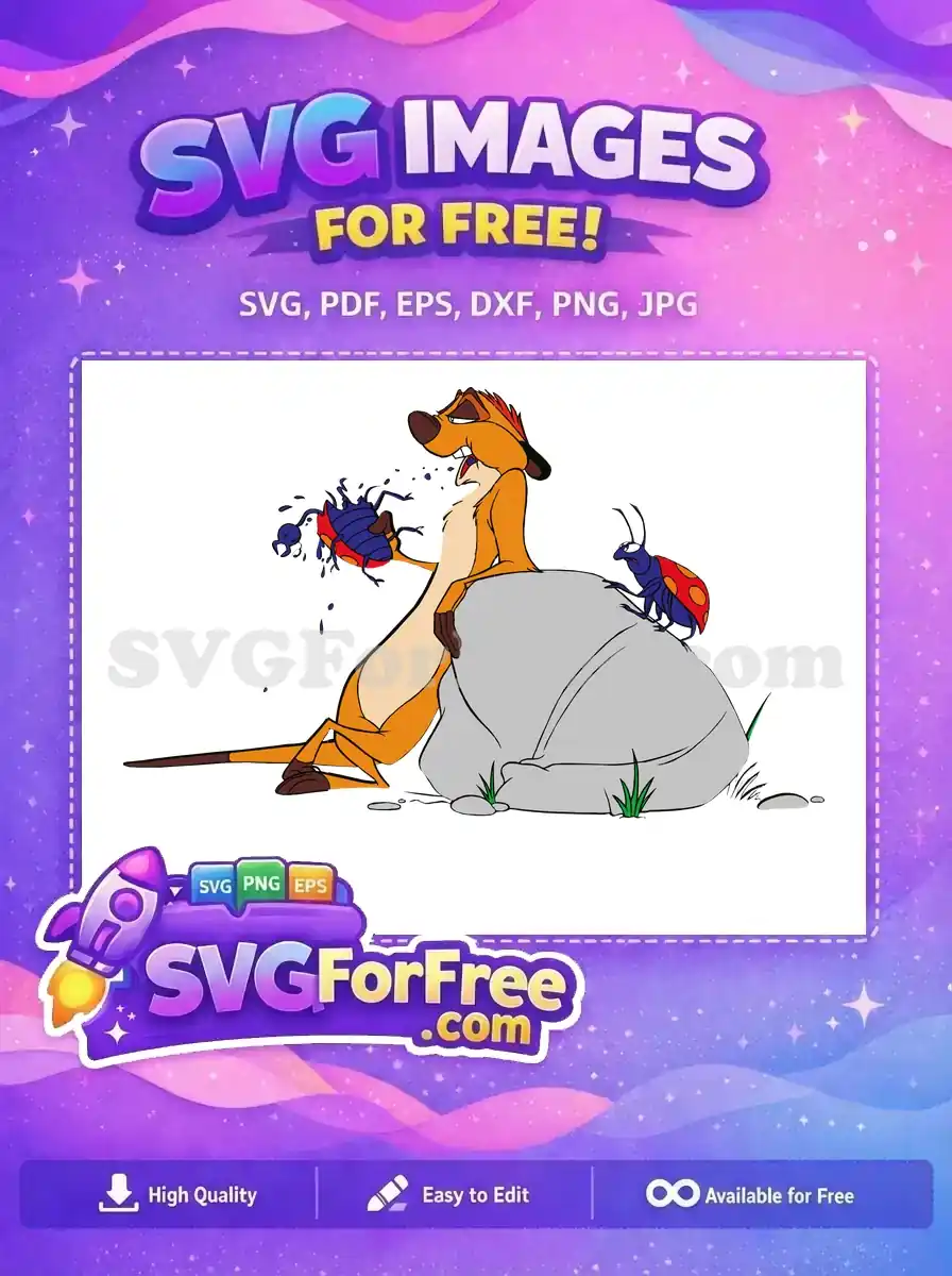 Free Timon Eating Bug Free Pumbaa Watching The Lion King Free SVG