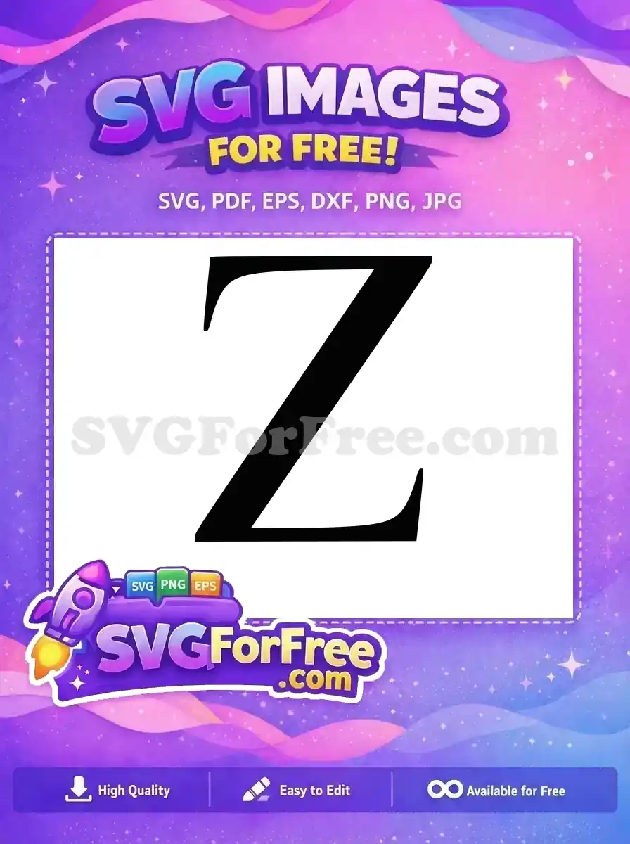 Free Black Bold Letter Z Free Alphabet Initial The Lion King Free SVG