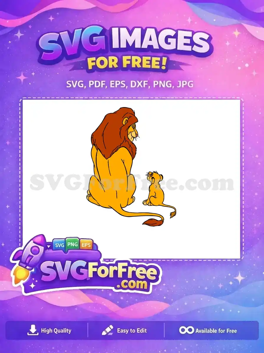 Free Mufasa Simba Father Son Free The Lion King Free SVG