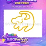 Free Simba Silhouette Free Golden Outline The Lion King Free SVG - Instant Download