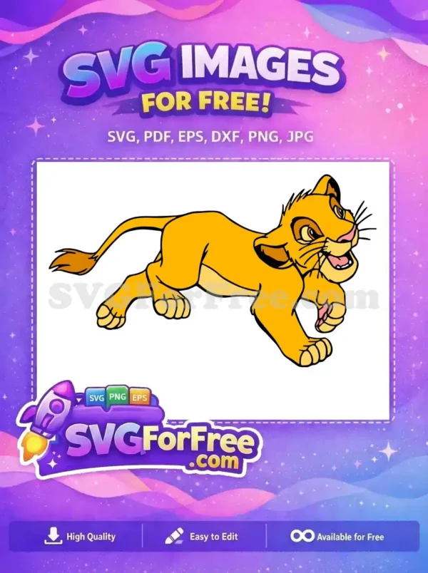 Free Running Simba Free Playful Cub The Lion King Free SVG 2