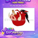 Free Timon Relaxing Free Red Pumbaa The Lion King Free SVG - Instant Download