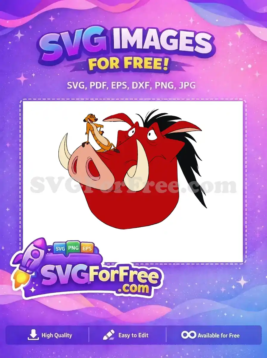 Free Timon Relaxing Free Red Pumbaa The Lion King Free SVG