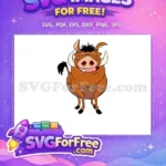 Free Happy Warthog Face Free Cartoon Pumbaa The Lion King Free SVG - Instant Download
