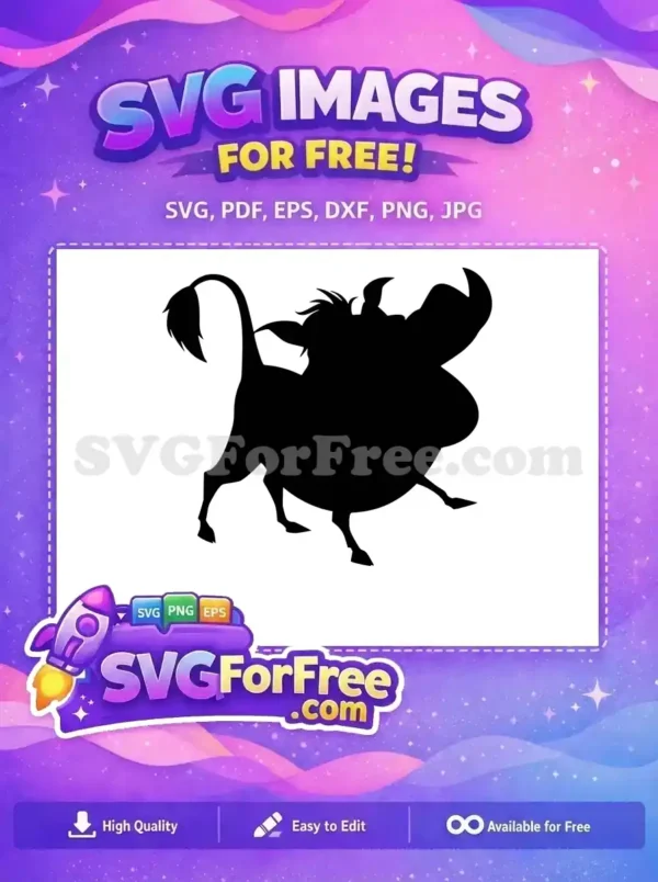 Free Silhouette Pumbaa Running Free The Lion King Free SVG
