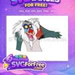 Free Rafiki Colorful Face Free Hand Up The Lion King Free SVG - Instant Download