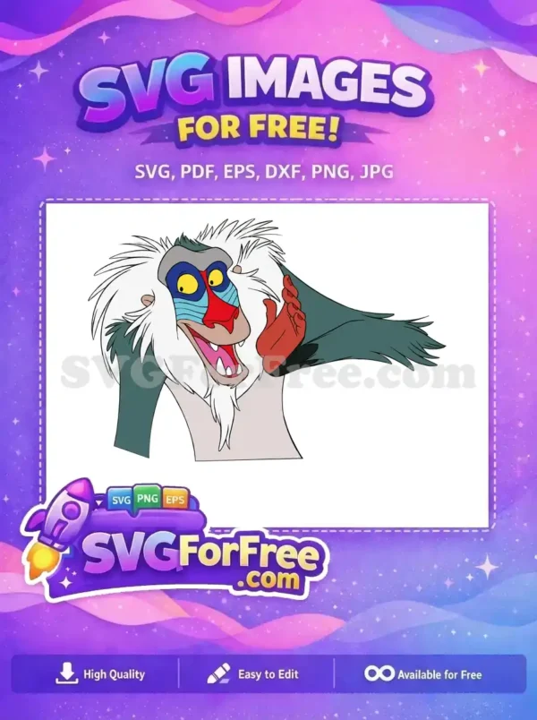 Free Rafiki Colorful Face Free Hand Up The Lion King Free SVG Free Rafiki Colorful Face Free Hand Up The Lion King Free SVG