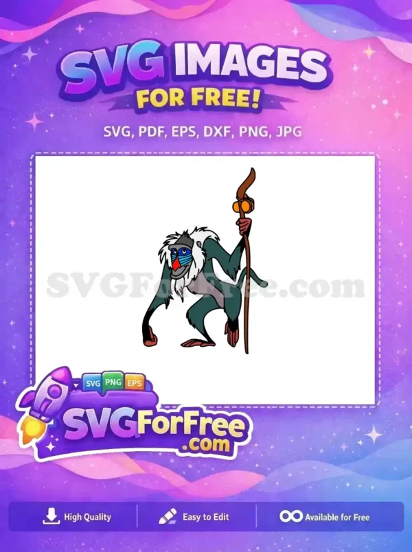 Free Rafiki Staff Free Blue Face The Lion King Free SVG Free Rafiki Staff Free Blue Face The Lion King Free SVG