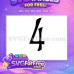 Free Number Four Free Black Figure Nightmare Before Christmas Free SVG - Instant Download