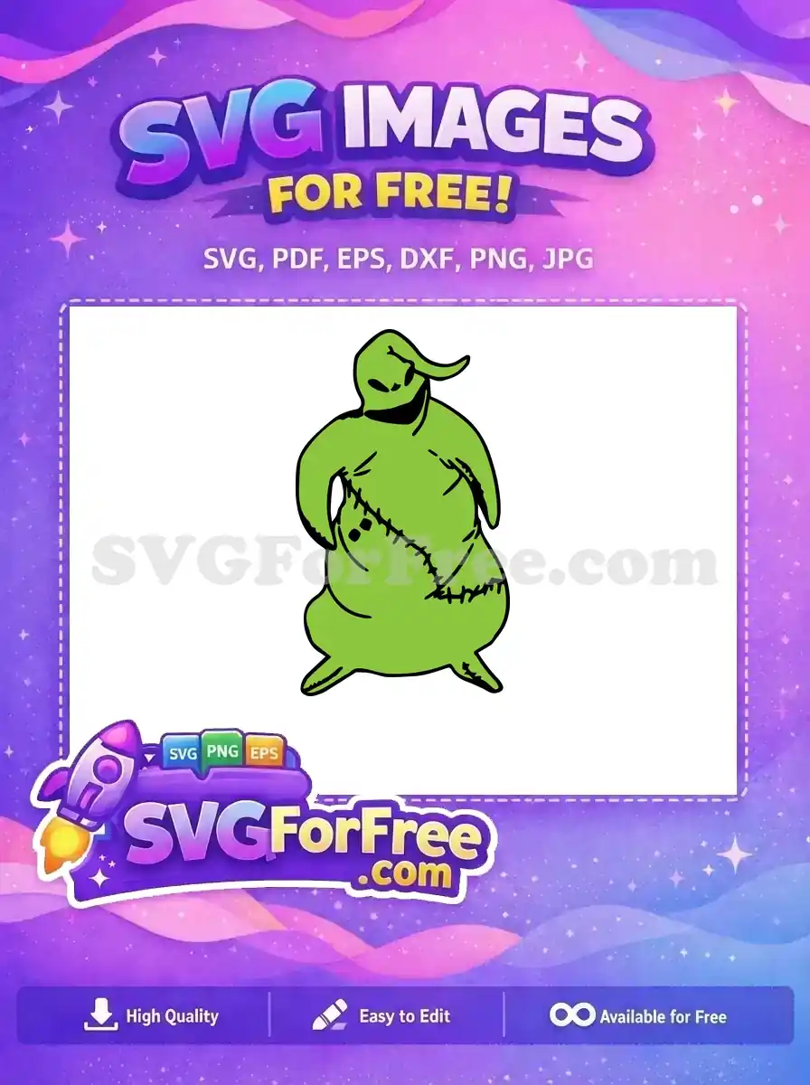Free Light Green Oogie Boogie Stitched Free Sack The Nightmare Before Christmas Free SVG