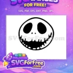 Free Smiling Jack Skellington Face Free Nightmare Before Christmas Free SVG - Instant Download