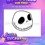 Free Jack Skellington Face Free Simple Line The Nightmare Before Christmas Free SVG - Instant Download