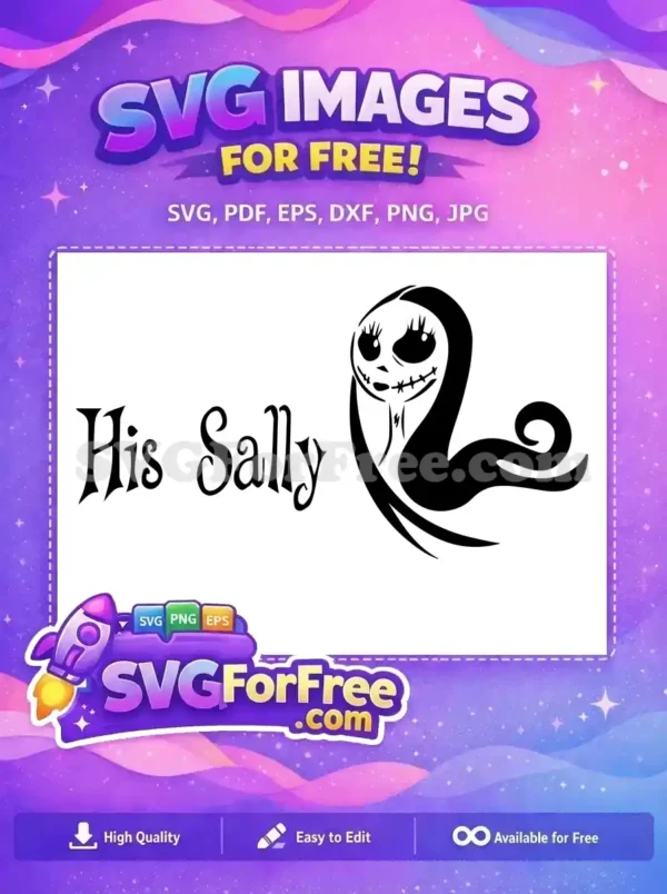 Free Stitched Smile Free Flowing Hair Nightmare Christmas Free SVG