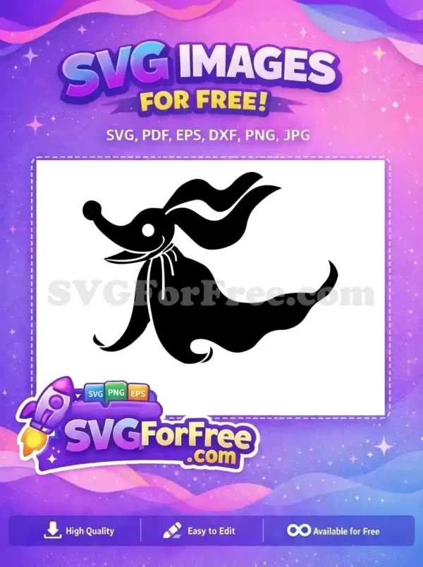 Free Zero Ghost Dog Free Smiling Face Nightmare Before Christmas Free SVG