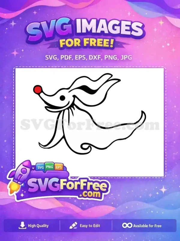 Free Red Nose Free Ghost Dog Nightmare Before Christmas Free SVG 2