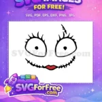 Free Sally Eyelashes Free Red Lips Nightmare Before Christmas Free SVG - Instant Download