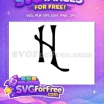 Free HL Initial Free Gothic Letter Nightmare Free SVG - Instant Download