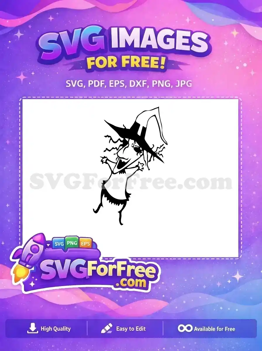 Free Pointy Hat Free Curly Hair Nightmare Before Christmas Free SVG