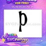 Free Letter P Free Black Initial The Nightmare Free SVG - Instant Download