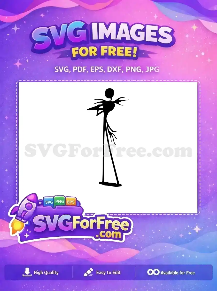 Free Silhouette Jack Skellington Free Scary Pose The Nightmare Free SVG