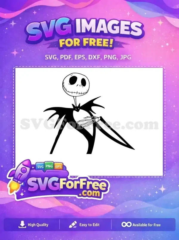 Free Smiling Jack Skellington Free Pointing Black Suit Nightmare Free SVG