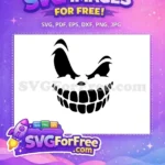 Free Jack Skellington Smile Free Spooky Face Nightmare Free SVG 2 - Instant Download