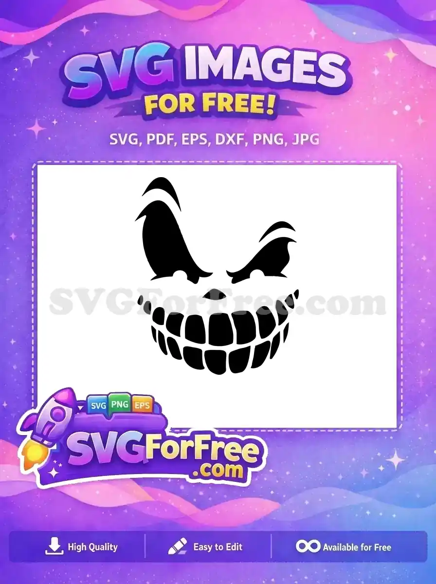 Free Jack Skellington Smile Free Spooky Face Nightmare Free SVG 2