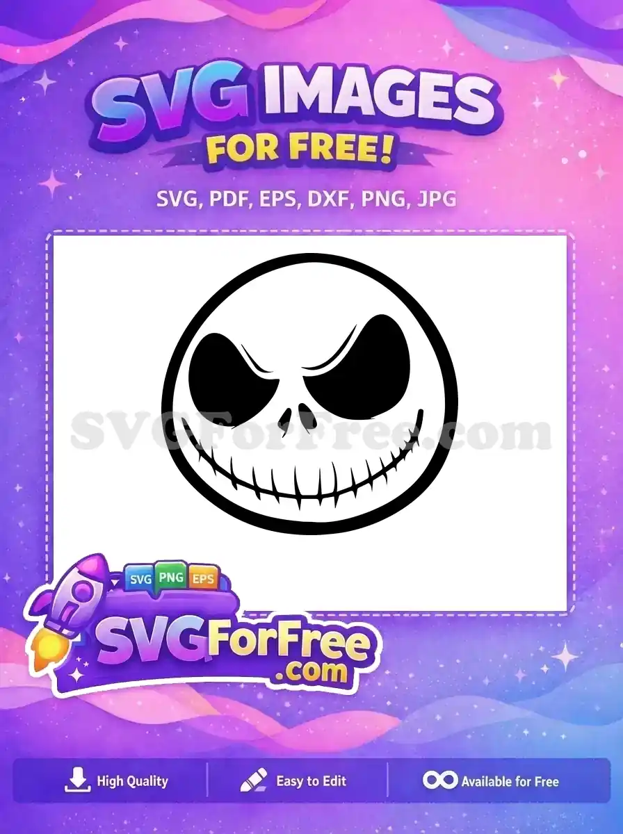 Free Spooky Grin Free Black Eyes Nightmare Before Christmas Free SVG